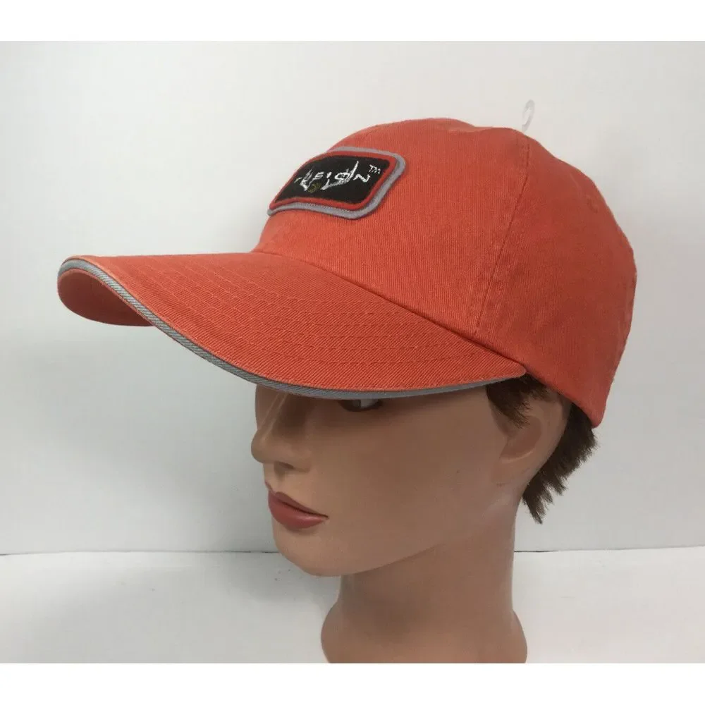 FUSION Hunting Hat‎ Khaki Orange Strap Back Baseball Cap Adjustable